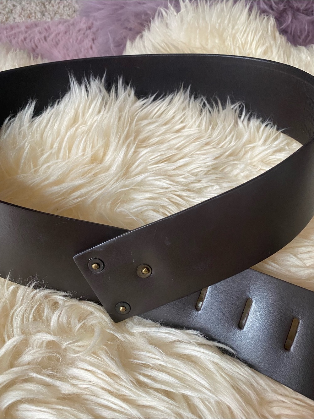 Donna Karen brown leather belt